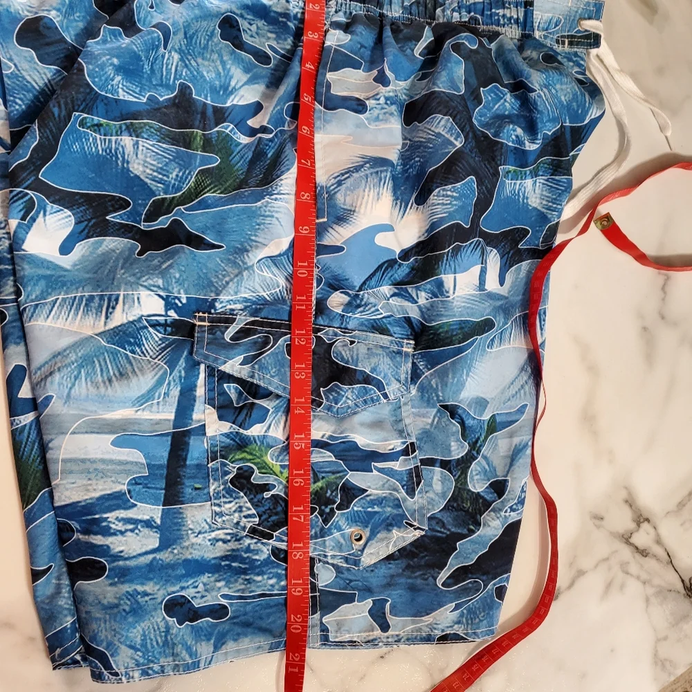 Newport Blue Island Brand Palm Trees Print Men's Swim Trunks size XXL
